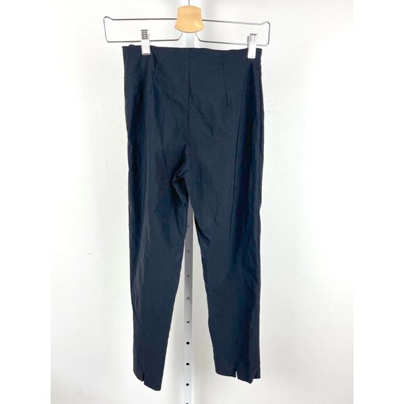 PERSIFOR 2 Flat Front Side Zip Pants Slim Leg Cropped Slit Hem Stretch USA Black - Picture 2 of 6